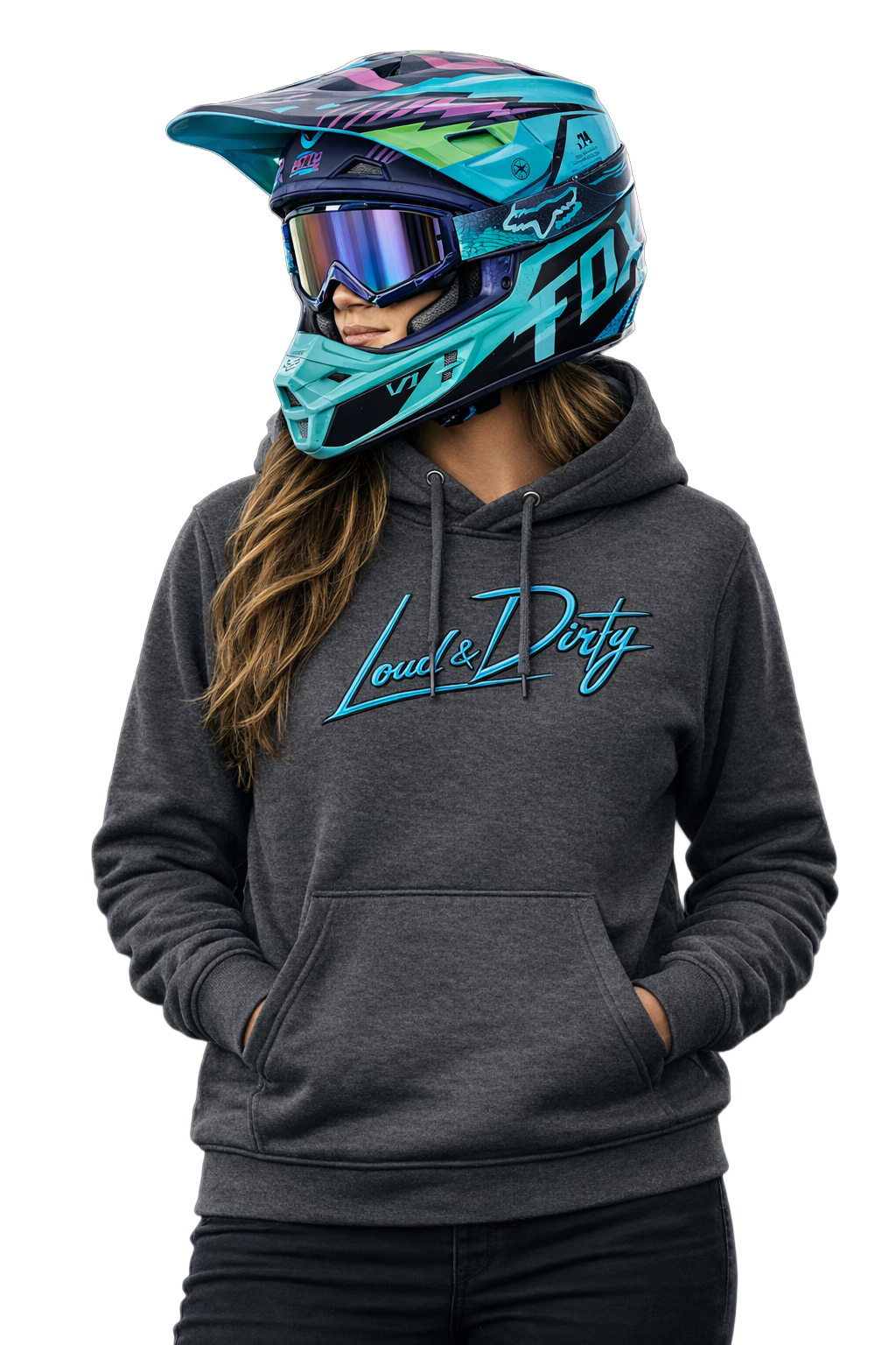 Hoodie- (LIMITED EDITION) Grey & Teal