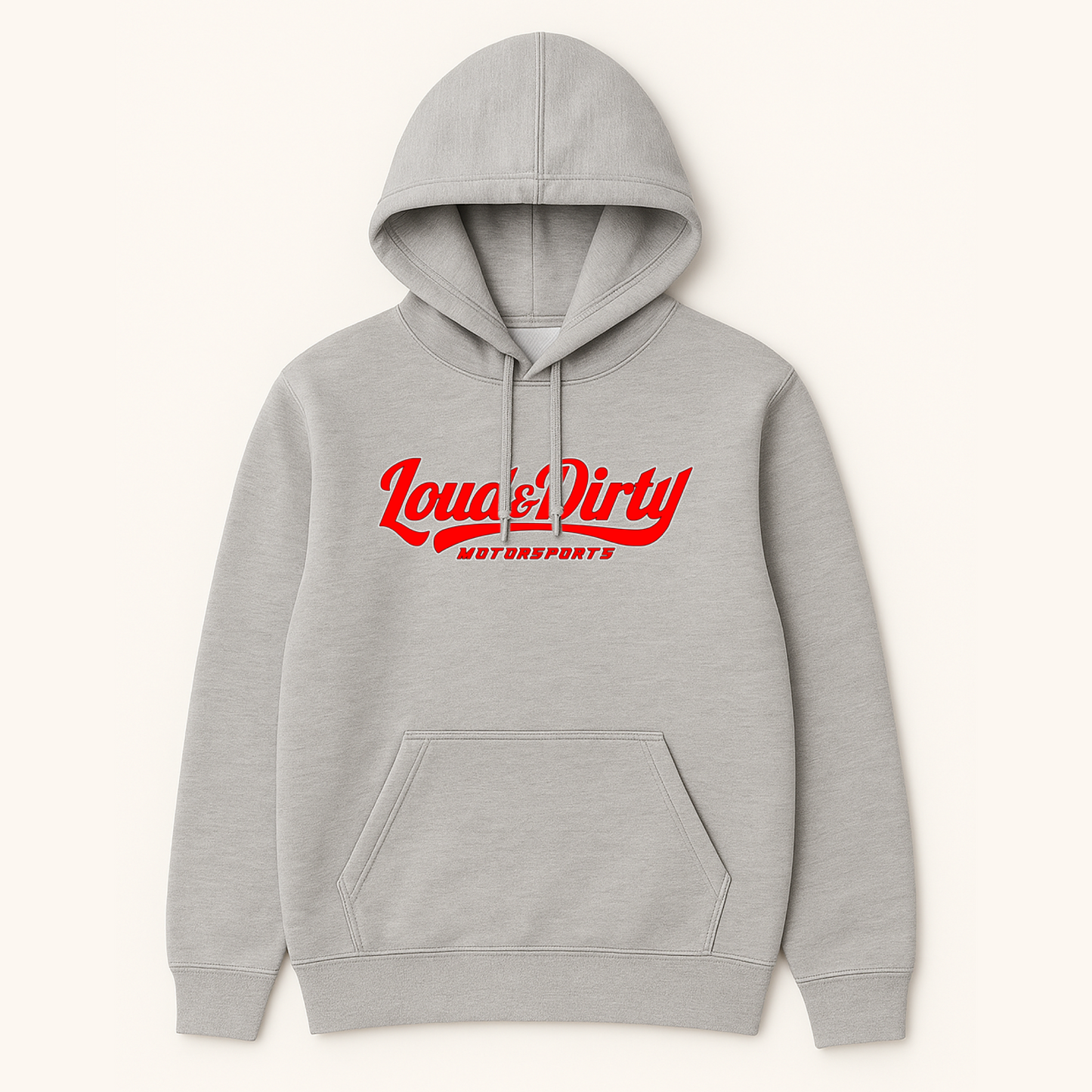 Hoodies- Grey with Red/White Logo