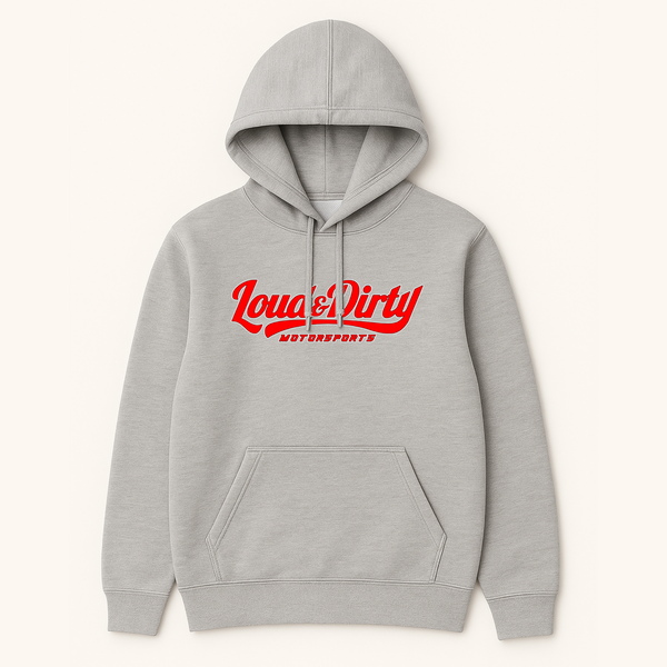Hoodies- Grey with Red/White Logo